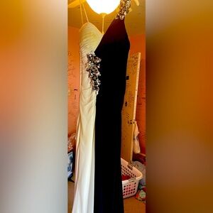 Black and white prom dress.
